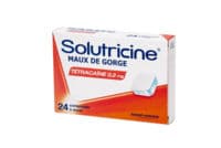 Solutricine Maux de Gorge Tetracaïne 0,2 Mg, Comprimé à Sucertétracaïne Chlorhydrate - Plaquette(S) Thermoformée(S) Pvc Polychlortrifluoroéthylène Aluminium de 24 Comprimé(S)