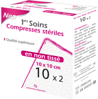 Nepenthes Premiers Soins Compresse Stérile Non Tissée 10X10Cm 10Sachx2