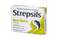 Strepsils Citron Sans Sucre, Pastille Édulcorée à l'Isomalt, Au Maltitol et à la Saccharine Sodiqueamylmétacrésol + Alcool Dichloro-2,4 Benzylique