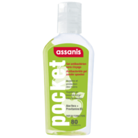 Assanis Pocket Parfumés Gel Antibactérien Mains Pomme Poire 80Ml