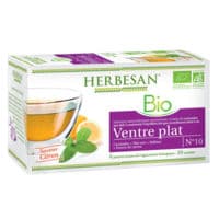 Herbesan Infusion Bio Tisane Ventre Plat 20 Sachets