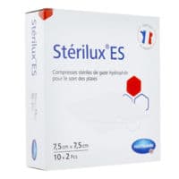 Compresse de Gaze Hydrophile, 7,5 Cm X 7,5 Cm, 10 Sachets , Bt 20 - Sterilux