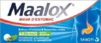 Maalox Hydroxyde D'Aluminium/Hydroxyde de Magnesium 400 Mg/400 Mg Cpr à Croquer Maux D'Estomac Plq/60Magnésium Hydroxyde + Hydroxyde D'Aluminium