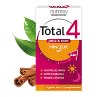 Total 4 Minceur Jour/Nuit Gélules+Comprimés 4*B/15 - Nutreov