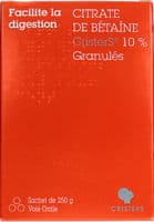 Citrate de Betaïne Cristers 10 % Granulés Sachet/250Gbétaïne Citrate Monohydrate - 1 Sachet(S) Kraft Pvdc Polyéthylène de 250 G