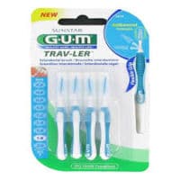 Gum Trav - Ler, 1,6 Mm, Manche Bleu , Blister 4 - Gum Sunstar France