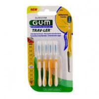 Gum Trav - Ler, 1,3 Mm, Manche Jaune , Blister 4 - Gum Sunstar France