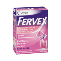 Fervex Rhume Paracetamol/Vitamine C/Pheniramine Enfants, Granulés pour Solution Buvable en Sachetparacétamol + Phéniramine + Acide Ascorbique