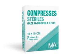 Marque Conseil Compresse Stérile Gaze Hydrophile 10X10Cm 10 Sachets/2 - Marque Conseil (Ocp Répartition)
