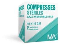 Marque Conseil Compresse Stérile Gaze Hydrophile 10X10Cm 50 Sachets/2 - Marque Conseil (Ocp Répartition)