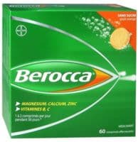 Berocca Comprimés Effervescents Sans Sucre T/60Zinc Citrate Trihydrate;Magnésium;Acide Ascorbique;Calcium;Acide Folique;Cyanocobalamine 0,1% Ws;Biotine;Thiamine Chlorhydrate Ester Phosphorique;Calcium