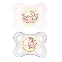 Mam Sucette Anatomique Silicone 0-6Mois Nuit B/2 - Mam Baby France