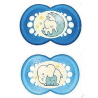 Mam Sucette Silicone 2Ème Âge Nuit B/2 - Mam Baby France