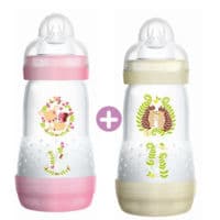 Mam Biberon Easy Start Anti-Colique 260 Ml Lot de 2_ Rose & Beige - Mam Baby France