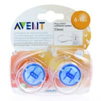 Sucette Avent Classic Aeree 6-18M Bleu X2 - Philips Avent