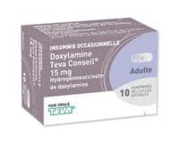 Doxylamine Teva Conseil 15 Mg, Comprimé Pelliculé Sécabledoxylamine - Tube(S) Polypropylène de 10 Comprimé(S)