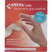 Mefra Tulle Pansement Stérile Vaseline 10X10Cm - 3M France