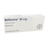 Beflavine 10 Mg, Comprimé Enrobévitamine B2 - Riboflavine - Plaquette(S) Thermoformée(S) Pvc Polyéthylène Pvdc Aluminium de 20 Comprimé(S)