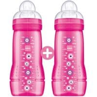 Mam Biberon Easy Active 2Ème Âge +6Mois 330 Ml Lot de 2_Rose - Mam Baby France