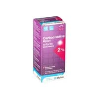 Carbocisteine Mylan 2 % Enfants Sans Sucre, Solution Buvable Édulcorée Au Maltitol Liquide et Au Sorbitolcarbocistéine - Flacon(S) en Verre Brun de 125 Ml Avec Seringue(S) pour Administration Orale Po