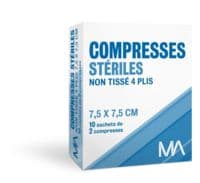 Marque Conseil Compresse Stérile Non Tissé 7,5X7,5Cm 25 Sachets/2 - Marque Conseil (Ocp Répartition)