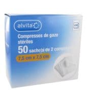Alvita Compresse Stérile Gaze Hydrophile 10X10Cm 25 Sachets/2 - Alliance Healthcare