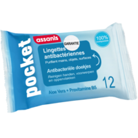 Assanis Pocket Lingette Antibactérienne Mains Paquet/12