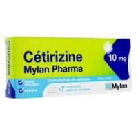 Cetirizine Mylan Pharma 10 Mg Comprimés Pelliculés Sécables Plq/7Cétirizine Dichlorhydrate