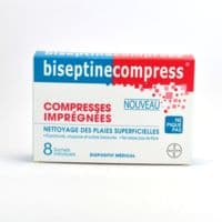 Biseptinecompress Compressses Impregnees, Bt 8 - Bayer