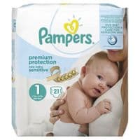 Pampers Couches New Baby Sensitive Taille 1 - 21 Couches