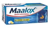 Maalox Maux Estomac Sans Sucre 60 Comprimés à Croquer Citronmagnésium Hydroxyde + Hydroxyde D'Aluminium