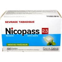 Nicopass 2,5 Mg Pastille Menthe Fraîcheur Sans Sucre Plq/96Nicotine Catiorésine Carboxylate