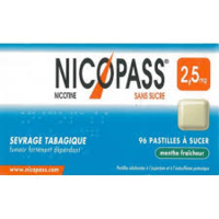 Nicopass 2,5 Mg Pastille Menthe Fraîcheur Sans Sucre Plq/36Nicotine Catiorésine Carboxylate