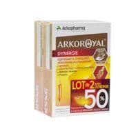 Arkoroyal Dynergie Ginseng Gelée Royale Propolis Solution Buvable 2B/20 Ampoules/10Ml - Arkopharma