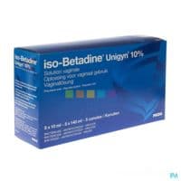 Betadine 10 %, Solution Vaginale en Récipient Unidosepovidone Iodée - 10 Récipient(S) Unidose(S) Polyéthylène Haute Densité (Pehd) de 10 Ml