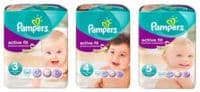 Pampers Active Fit Premium Protection, Taille 4, 7 Kg à 18 Kg, Sac 22