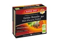 Superdiet Gelée Royale Miel Pollen Bio Solution Buvable 10 Ampoules/15Ml - Super Diet