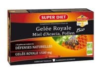 Superdiet Gelée Royale Miel Pollen Bio Solution Buvable 20 Ampoules/15Ml - Super Diet