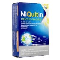 Niquitin 2 Mg Gom à Mâcher Médic Menthe Glaciale Sans Sucre Plq Pvc/Pvdc/Alu/30Nicotine - Nicotine Résinate