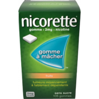 Nicorette 2 Mg Gomme à Mâcher Médicamenteuse Sans Sucre Fruits Plq/30Nicotine Résinate