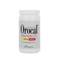 Orocal Vitamine D3 500 Mg/400 U.I., Comprimé à Sucer Fl/60Calcium + Cholécalciférol - 1 Flacon(S) Polyéthylène de 60 Comprimé(S)