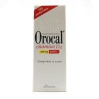 Orocal Vitamine D3 500 Mg/400 U.I., Comprimé à Sucer Fl/180Calcium + Cholécalciférol - 1 Flacon(S) Polyéthylène de 180 Comprimé(S)