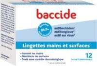 Baccide Lingette Désinfectante Mains & Surface 12 Pochettes - Cooper