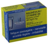 Magnesium/Vitamine B6 Biogaran Conseil 48 Mg/5 Mg, Comprimé Pelliculémagnésium + Vitamine B6