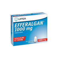 Efferalgan 1000 Mg Comprimés Pelliculés Plq/8Paracétamol