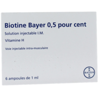 Biotine Bayer 0,5 pour Cent, Solution Injectable I.M.Biotine - 6 Ampoule(S) en Verre de 1 Ml