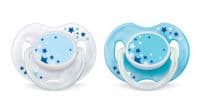 Avent Sucette Silicone 0-6 Mois Nuit B/2
