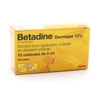 Betadine Dermique 10 % S Appl Cut en Récipient Unidose 10Unid/5Mlpovidone Iodée - Bétadine