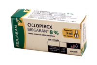 Ciclopirox Biogaran 8 %, Vernis à Ongles Médicamenteuxciclopirox - 1 Flacon(S) en Verre de 3 Ml Avec Pinceau(X) Applicateur(S) Polyéthylène Basse Densité (Pebd) Nylon