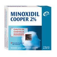 Minoxidil Cooper 2 %, Solution pour Application Cutanée en Flaconminoxidil - 3 Flacon(S) en Verre Brun de 60 Ml Avec Pompe Doseuse Avec Applicateur Polyéthylène